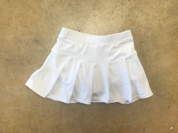 White Youth Pleated Tennis Skirt